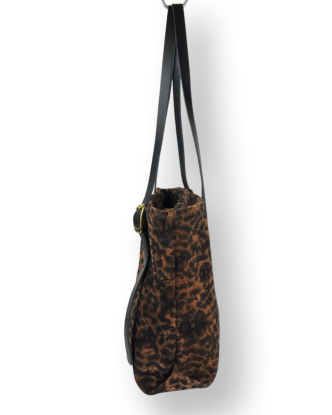 Handtasche JOSEPHINE aus braun gemustertem Veloursleder