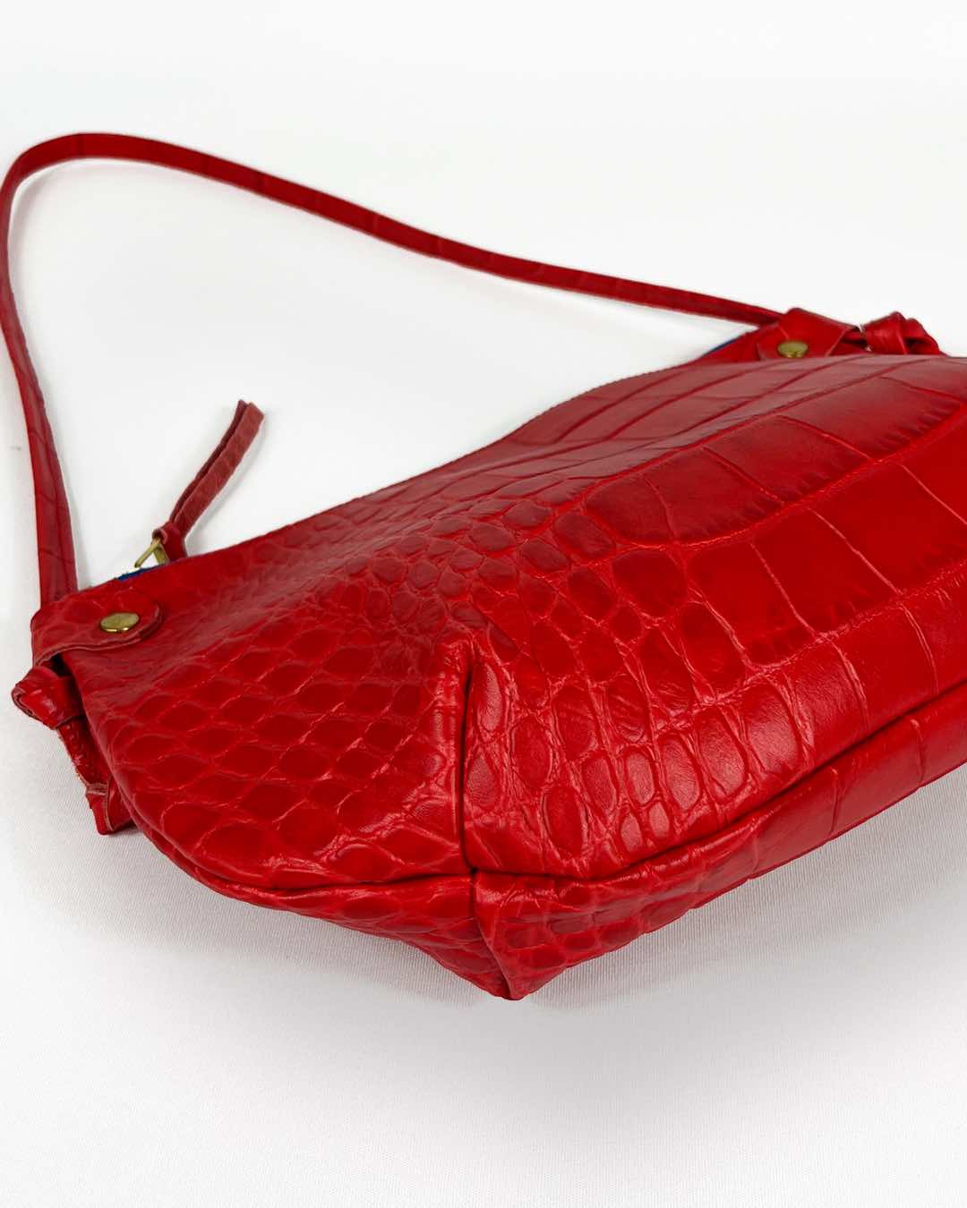 Handtasche PAULA Krokooptik Rot