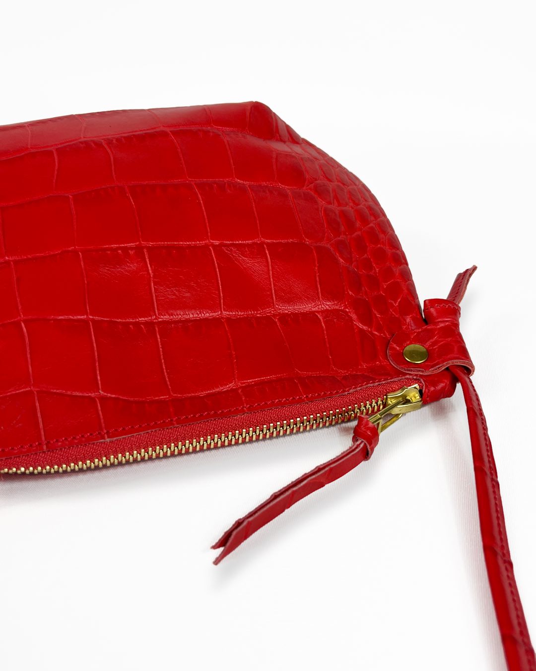 Handtasche PAULA Krokooptik Rot