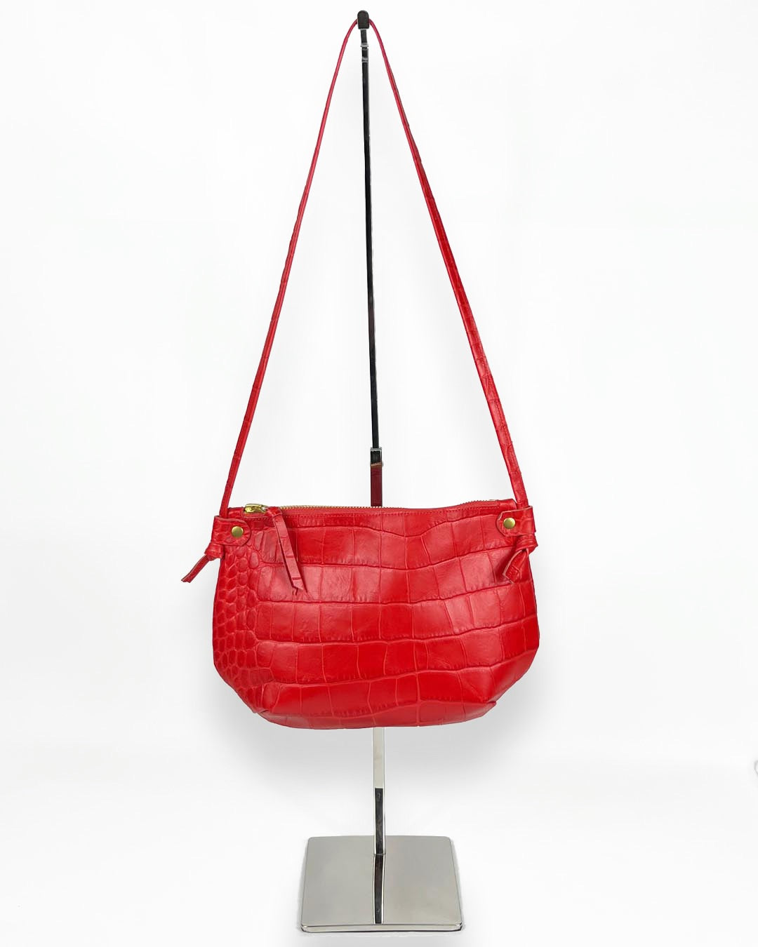 Handtasche PAULA Krokooptik Rot